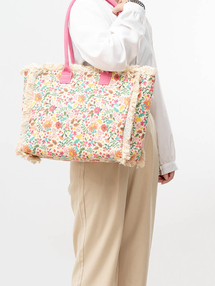 FINOU – Bedrukte Canvas Tas | Retro, Ruim & Kleurrijk