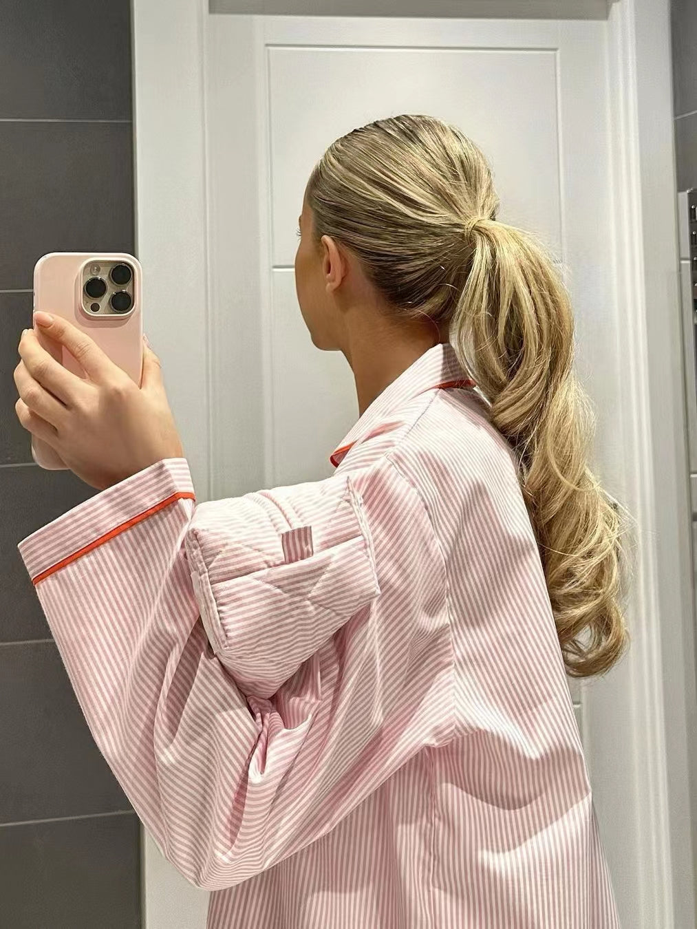 Girl Love pyjama in roze strepen