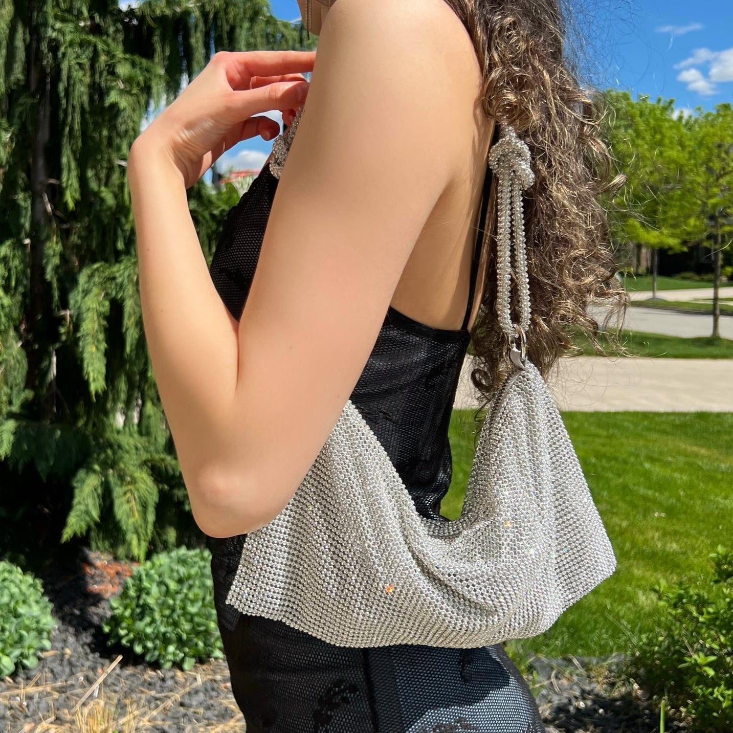 SOPHIA | Luxe Glanzende Tas met Kettingdetail