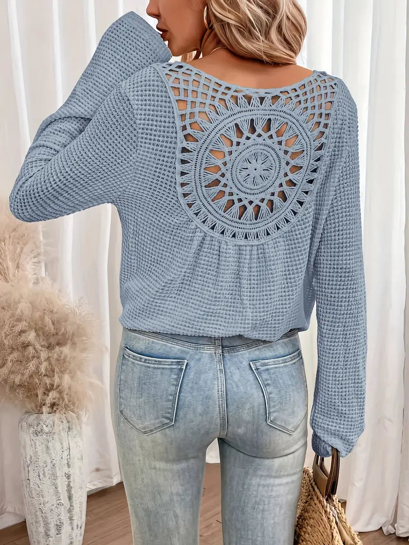 Style | Trendy Gebreide Trui met Rugdetail