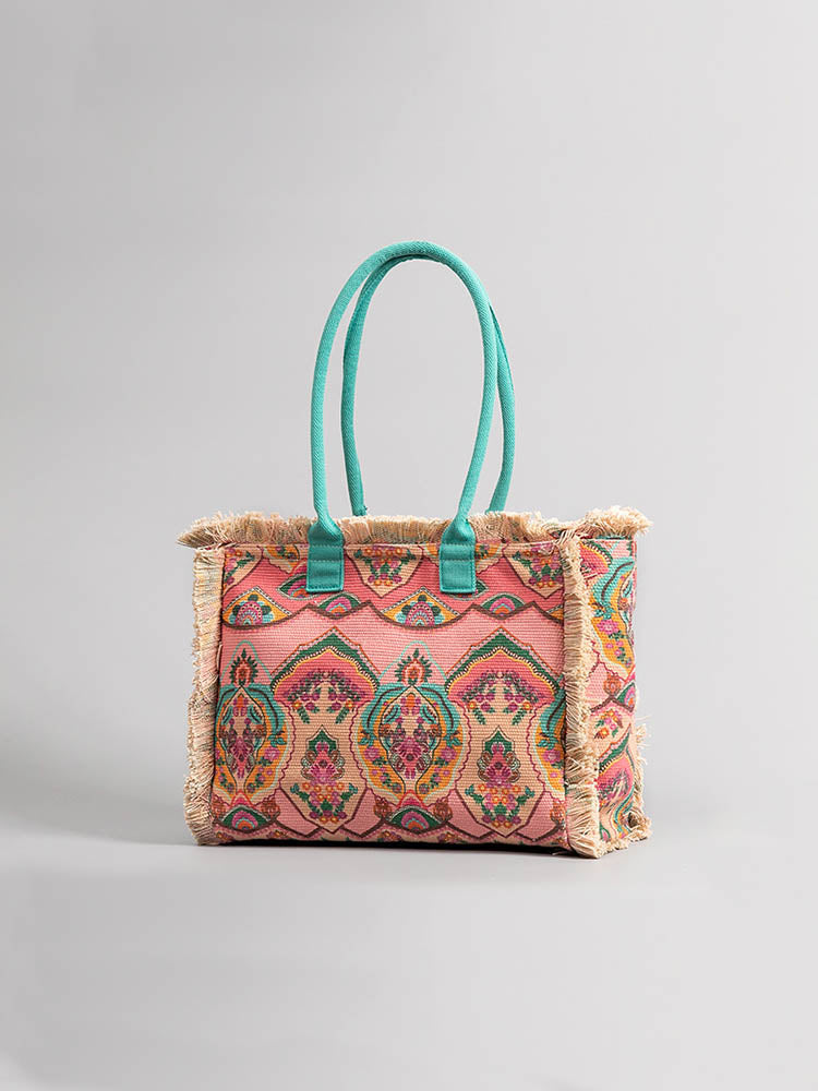 FINOU – Bedrukte Canvas Tas | Retro, Ruim & Kleurrijk