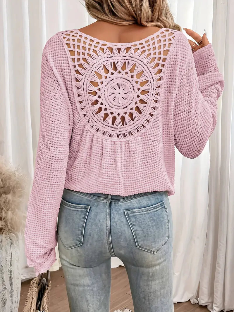 Style | Trendy Gebreide Trui met Rugdetail
