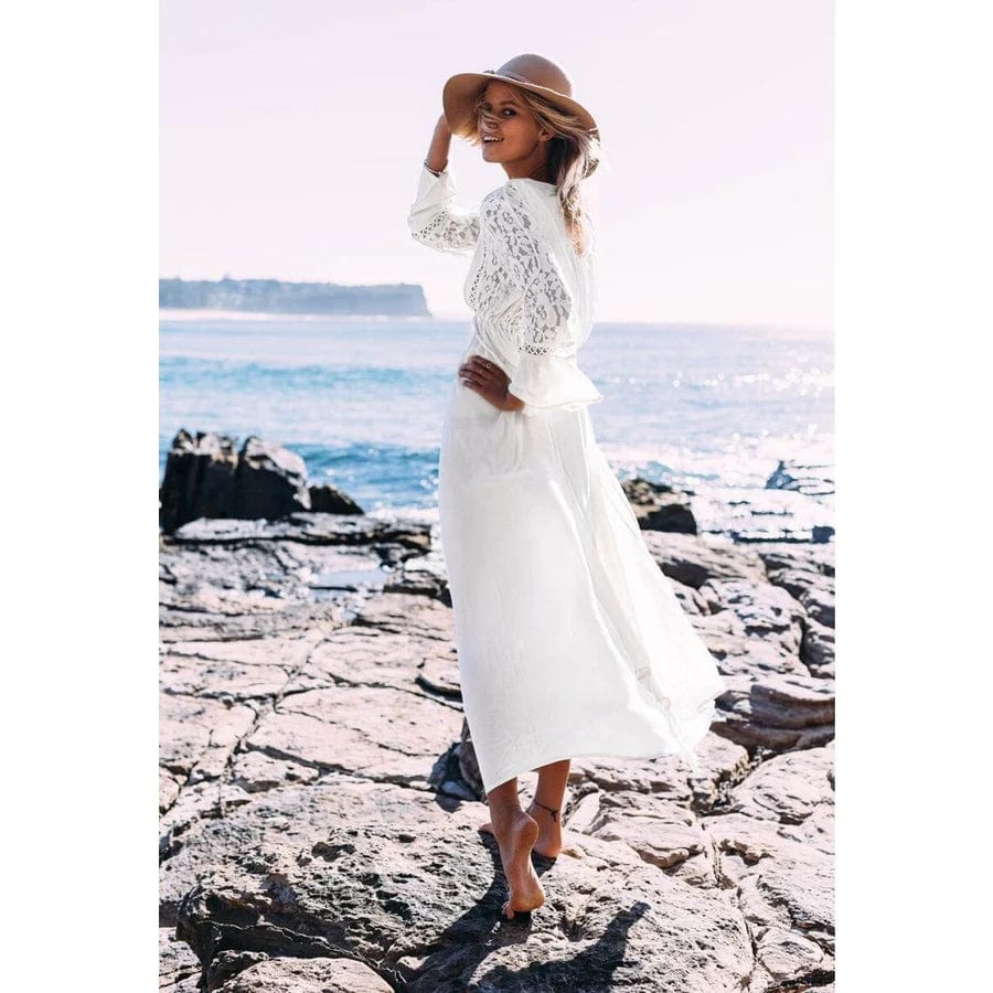 Jasmijn™ | Maxi Witte Ibiza Strandjurk