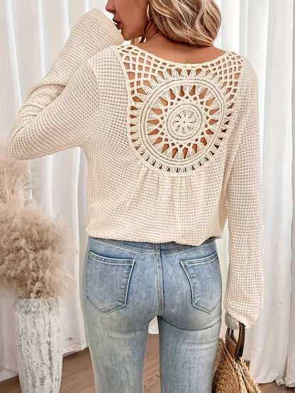 Style | Trendy Gebreide Trui met Rugdetail