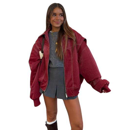 Rosie | Leren Bomber Jas