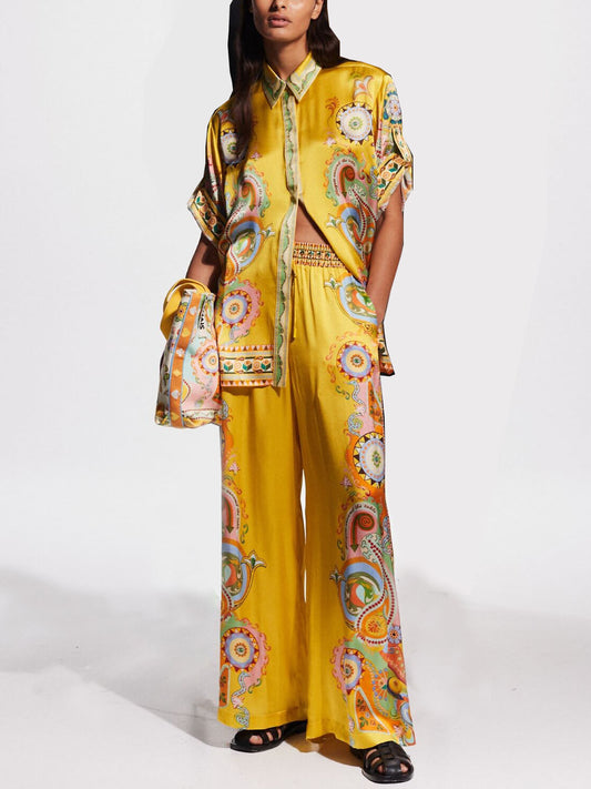 Satijnen unieke oversized tweedelige set