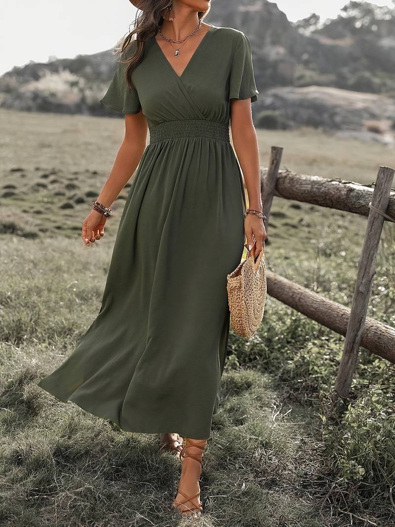 Marloes™ | Vederlichte Boho Zomerjurk met Korte Mouwen