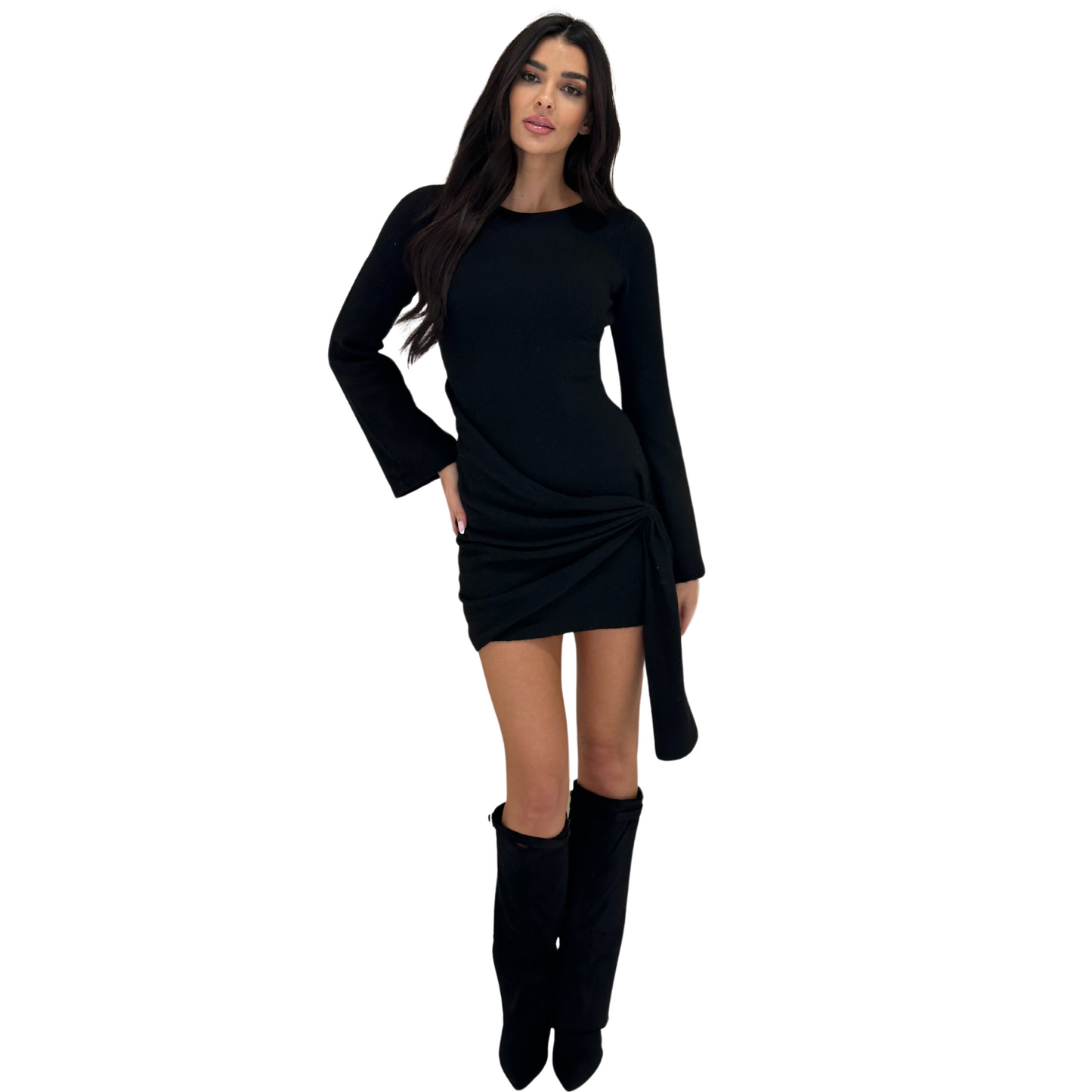 Lola | Knitted Drape Detail Dress