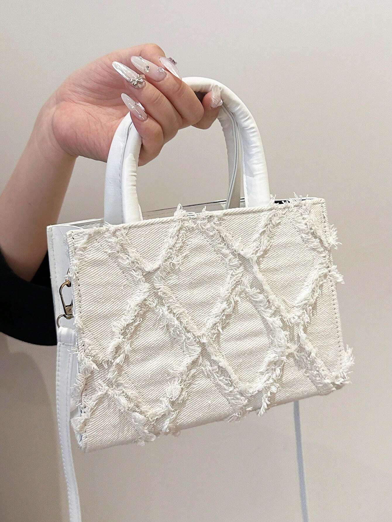 ARLYNE | PU Avondtas met Diamantstructuur & Afneembare Schouderband
