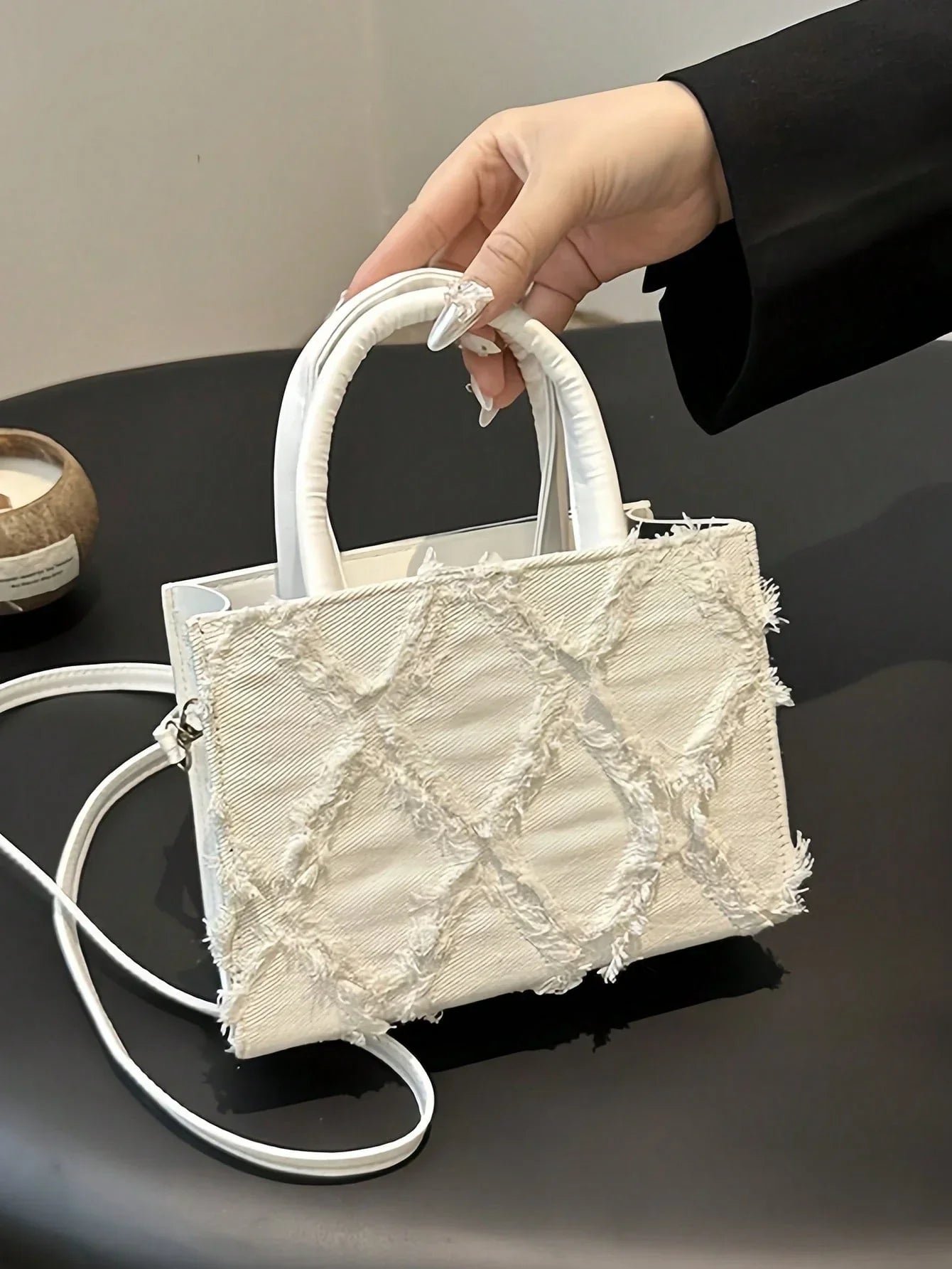 ARLYNE | PU Avondtas met Diamantstructuur & Afneembare Schouderband