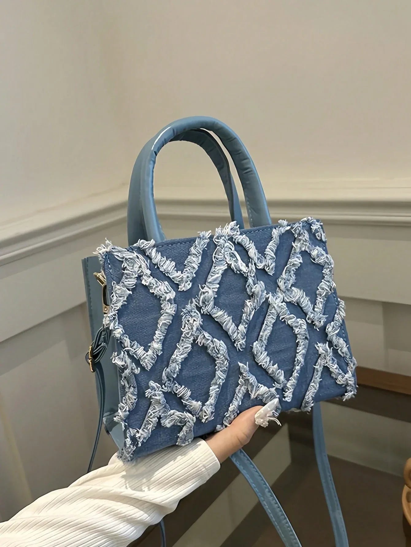 ARLYNE | PU Avondtas met Diamantstructuur & Afneembare Schouderband