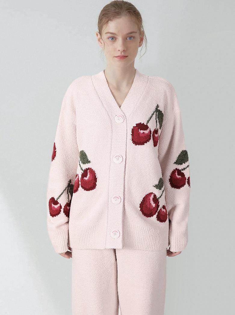Fluweel | Kersen Cardigan Pyjama Set