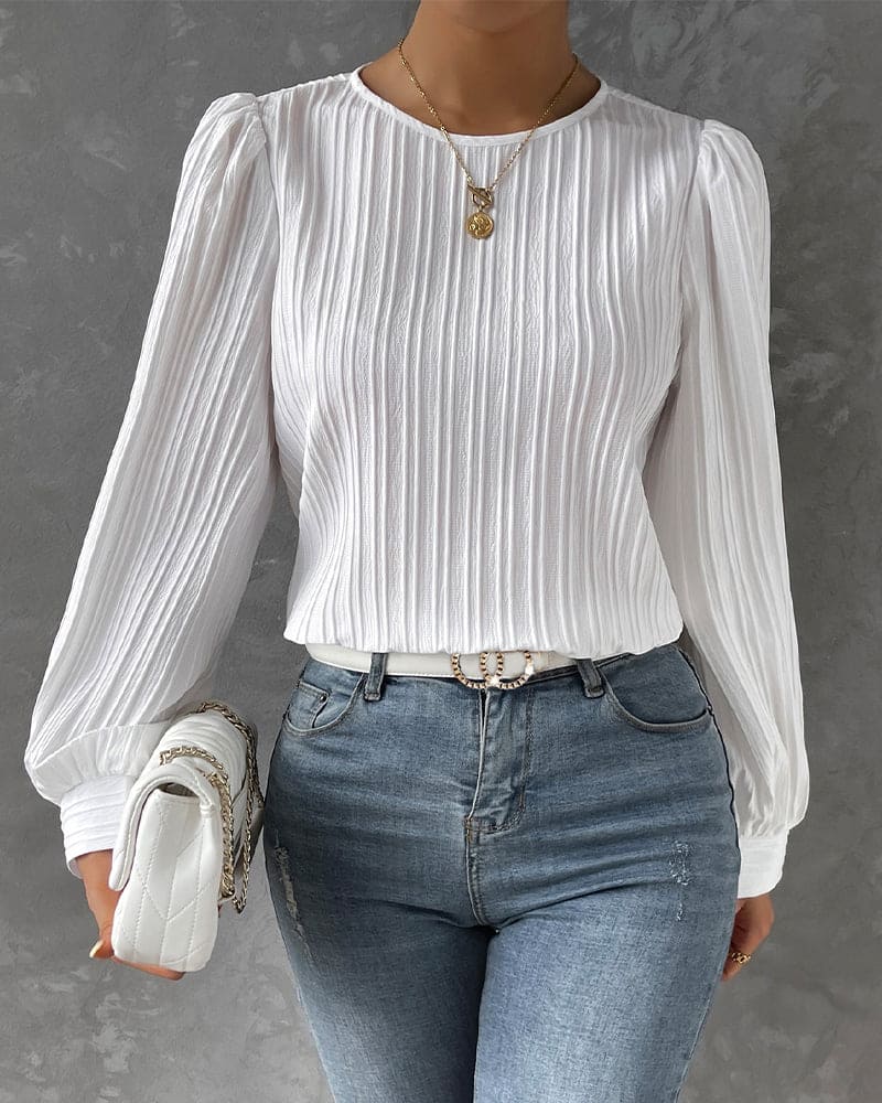 By Olivia | Dames Blouse met Lantaarnmouwen