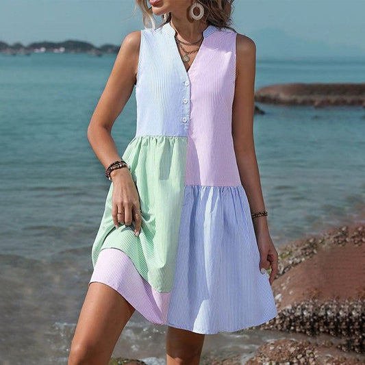 Fleur | Vrolijke Zomerjurk met Kleurenblokken