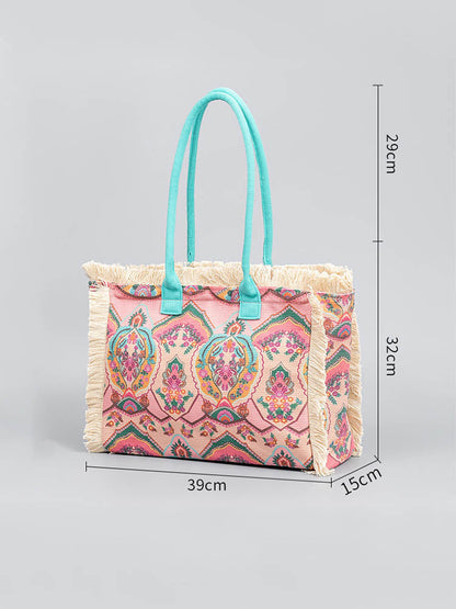 FINOU – Bedrukte Canvas Tas | Retro, Ruim & Kleurrijk