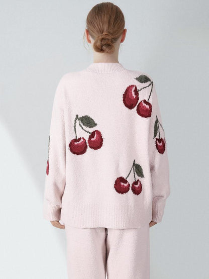 Fluweel | Kersen Cardigan Pyjama Set