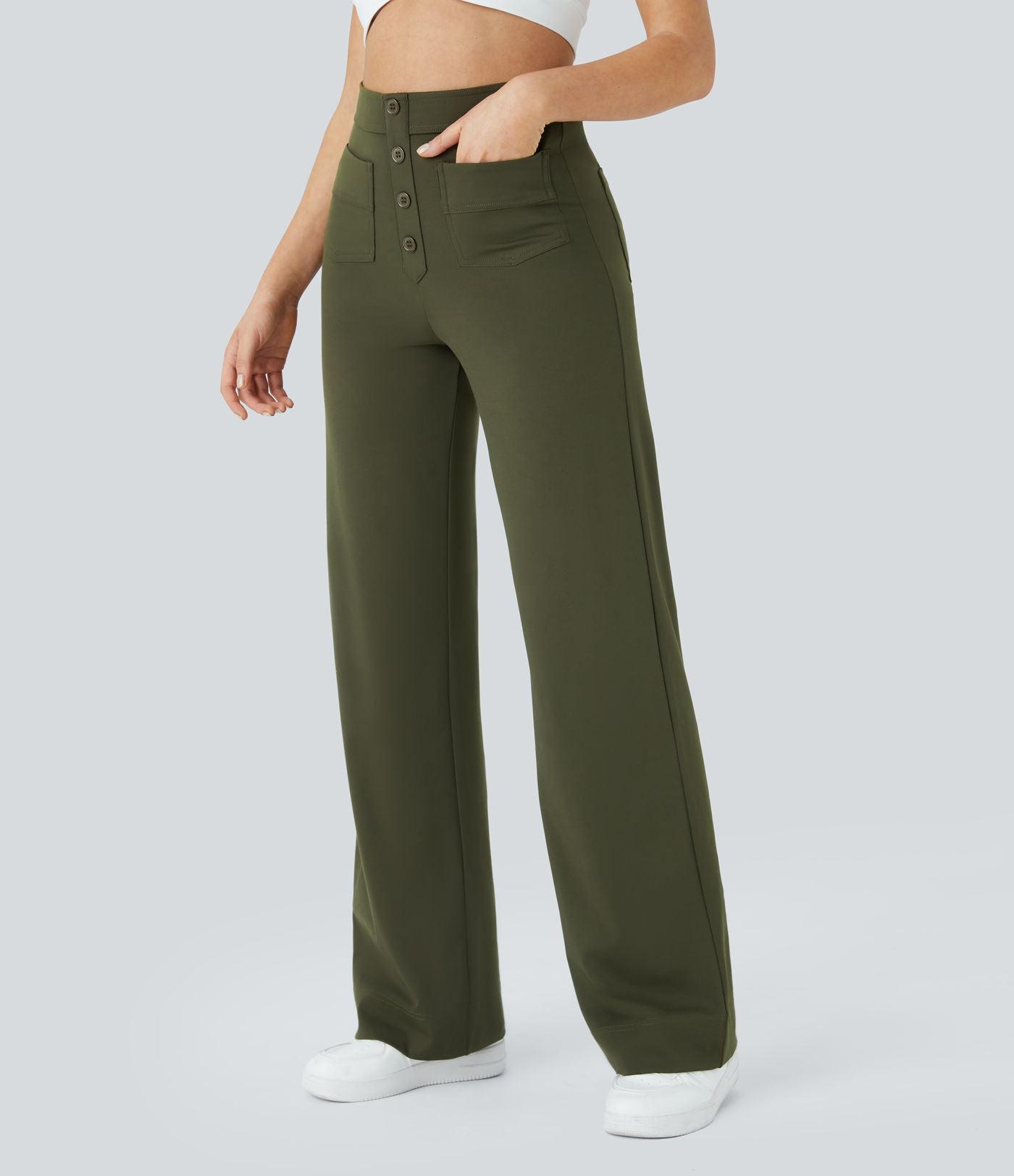 Jade | Elastische broek met hoge Taille