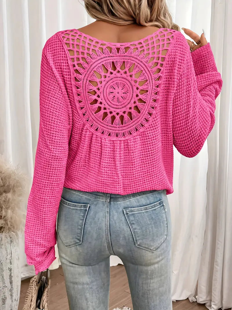 Style | Trendy Gebreide Trui met Rugdetail