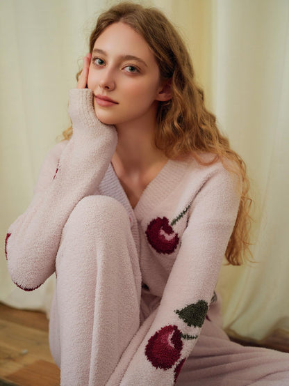 Fluweel | Kersen Cardigan Pyjama Set
