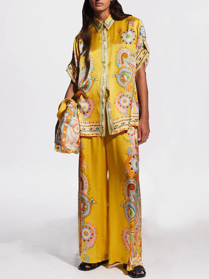 Satijnen unieke oversized tweedelige set