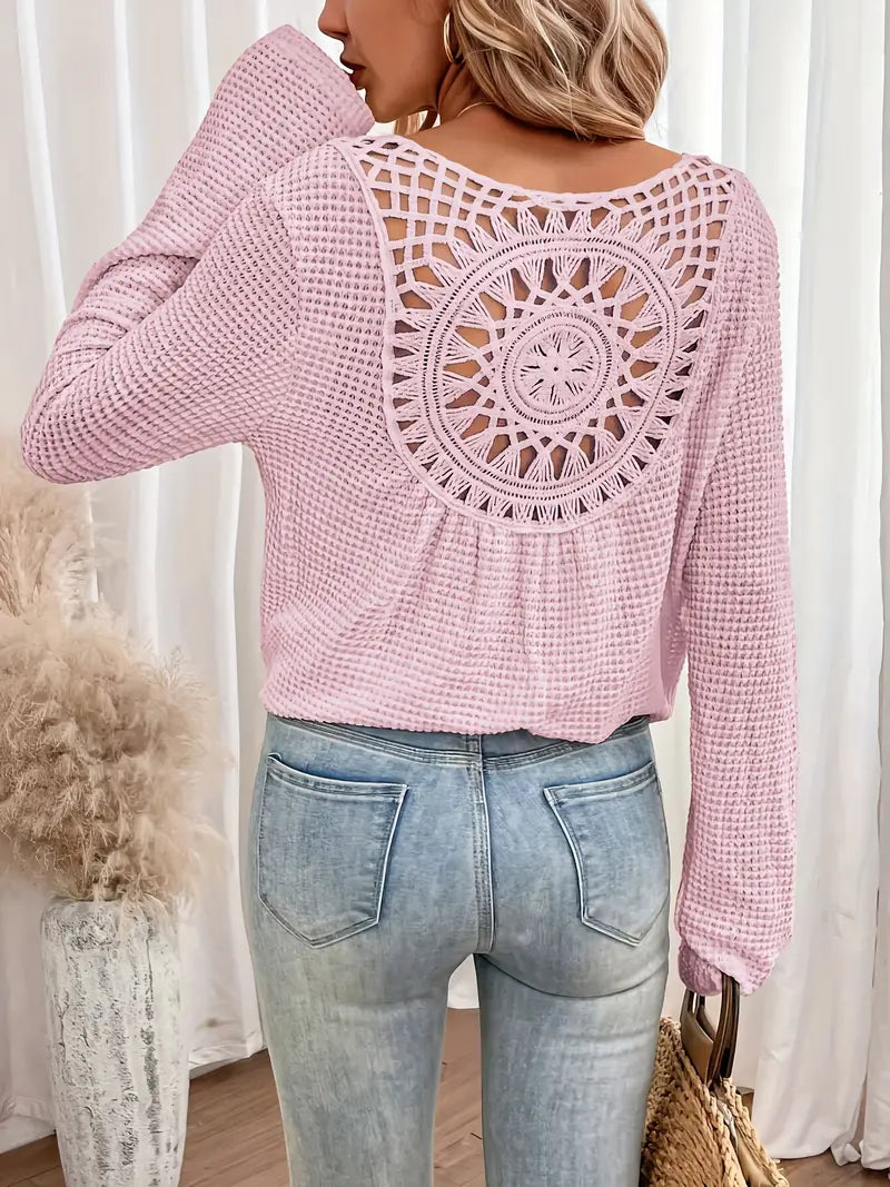 Style | Trendy Gebreide Trui met Rugdetail