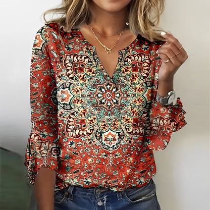 Viena | Gekleurde Top met print