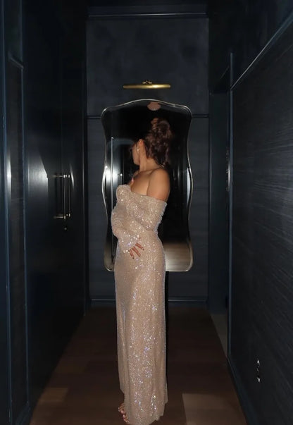 Marcella | Off Shoulder Diamante Dress