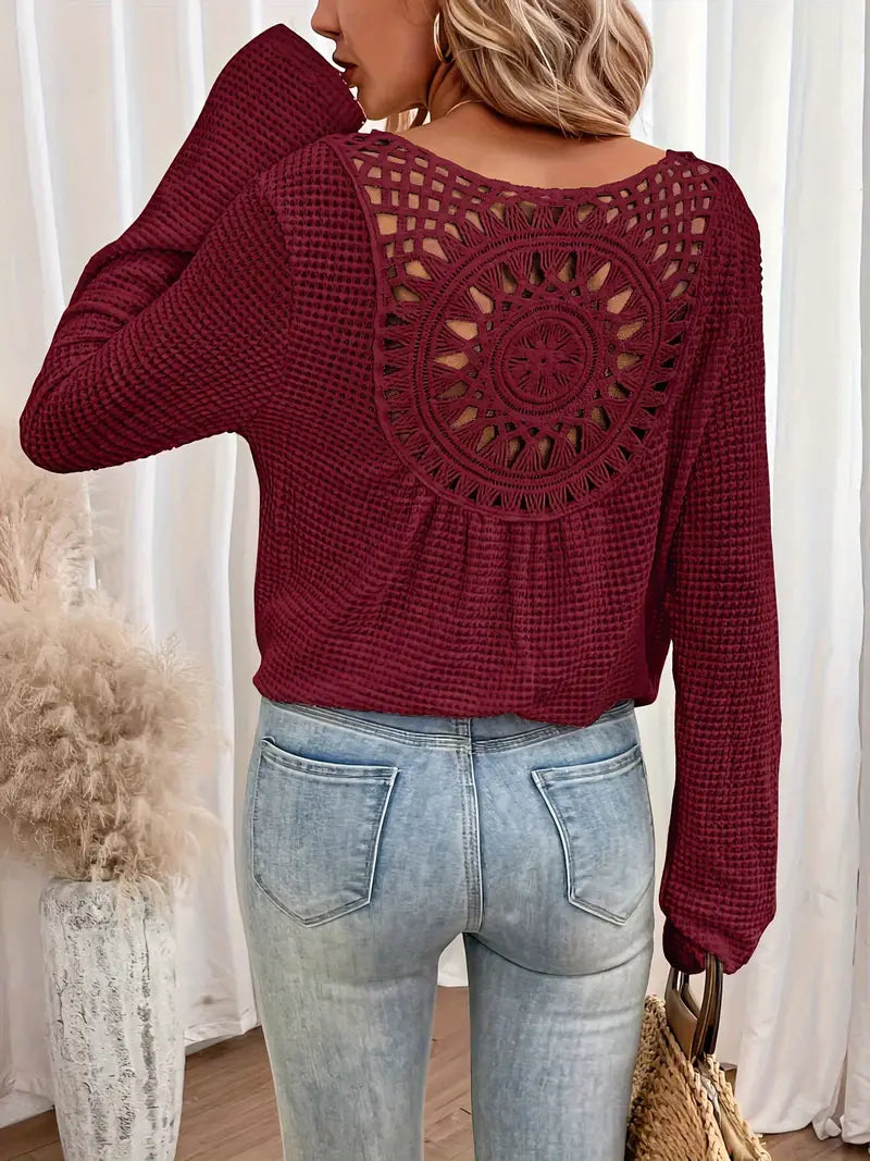 Style | Trendy Gebreide Trui met Rugdetail