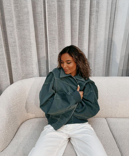 Rosie | Leren Bomber Jas