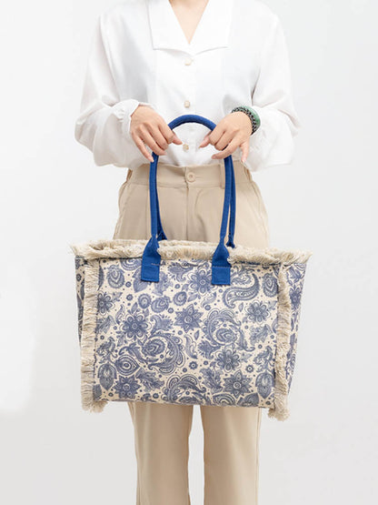FINOU – Bedrukte Canvas Tas | Retro, Ruim & Kleurrijk