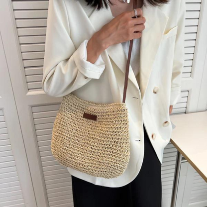 GRETI | Gevlochten crossbody tas van papyrus – stijlvol, compact en functioneel