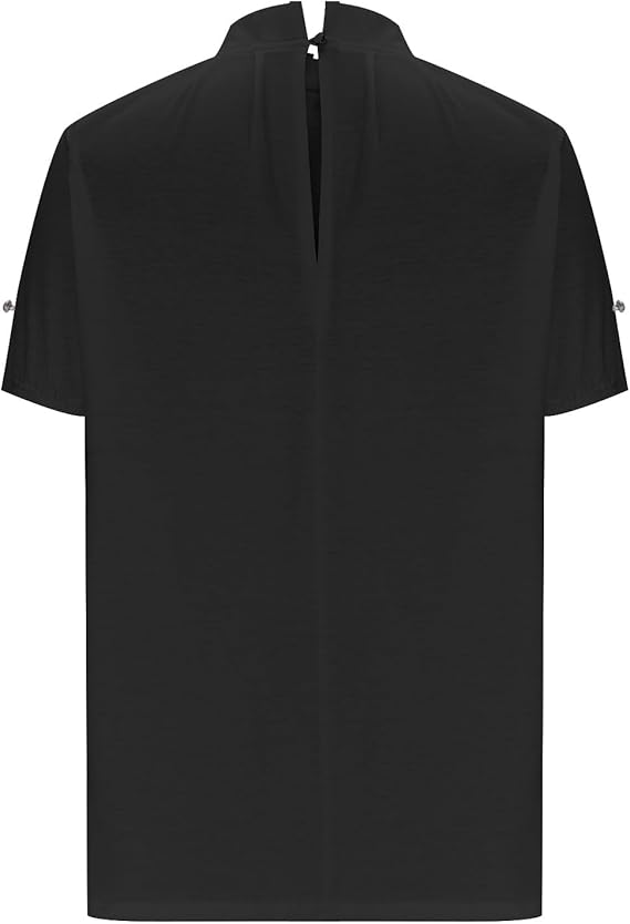 Nadia | Elegant Zwart Topje met Col & Open Schouders