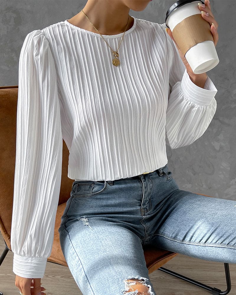 By Olivia | Dames Blouse met Lantaarnmouwen