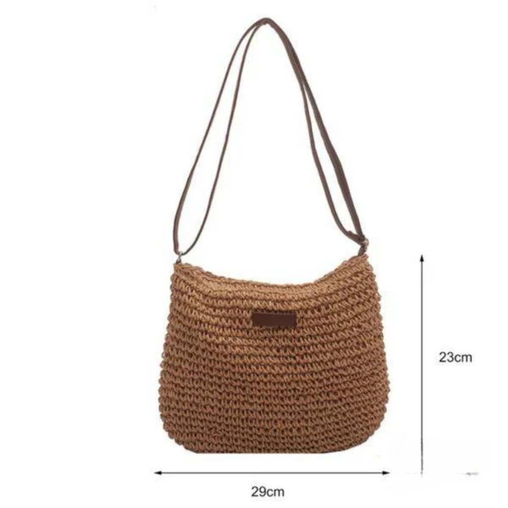 GRETI | Gevlochten crossbody tas van papyrus – stijlvol, compact en functioneel