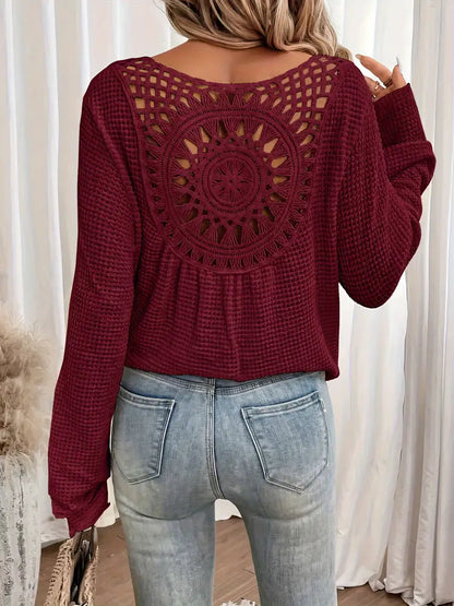 Style | Trendy Gebreide Trui met Rugdetail
