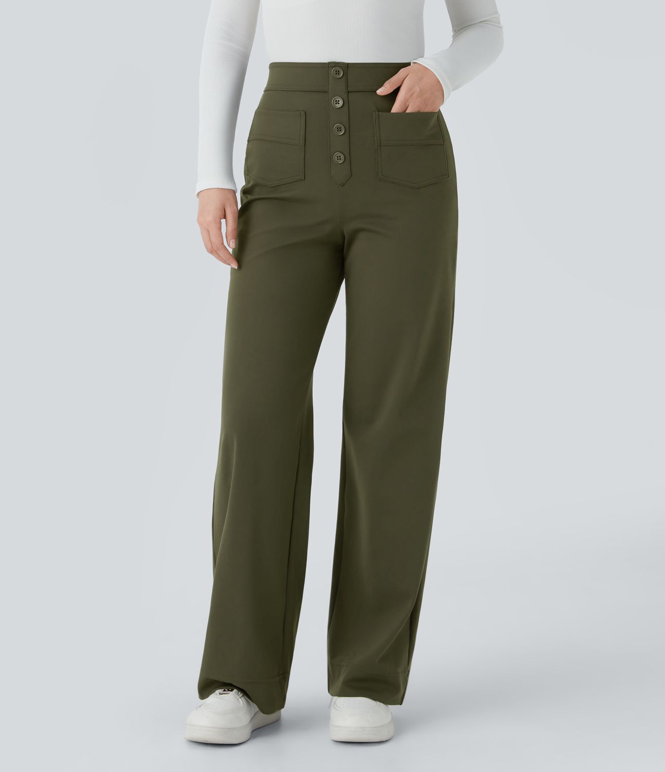 Jade | Elastische broek met hoge Taille