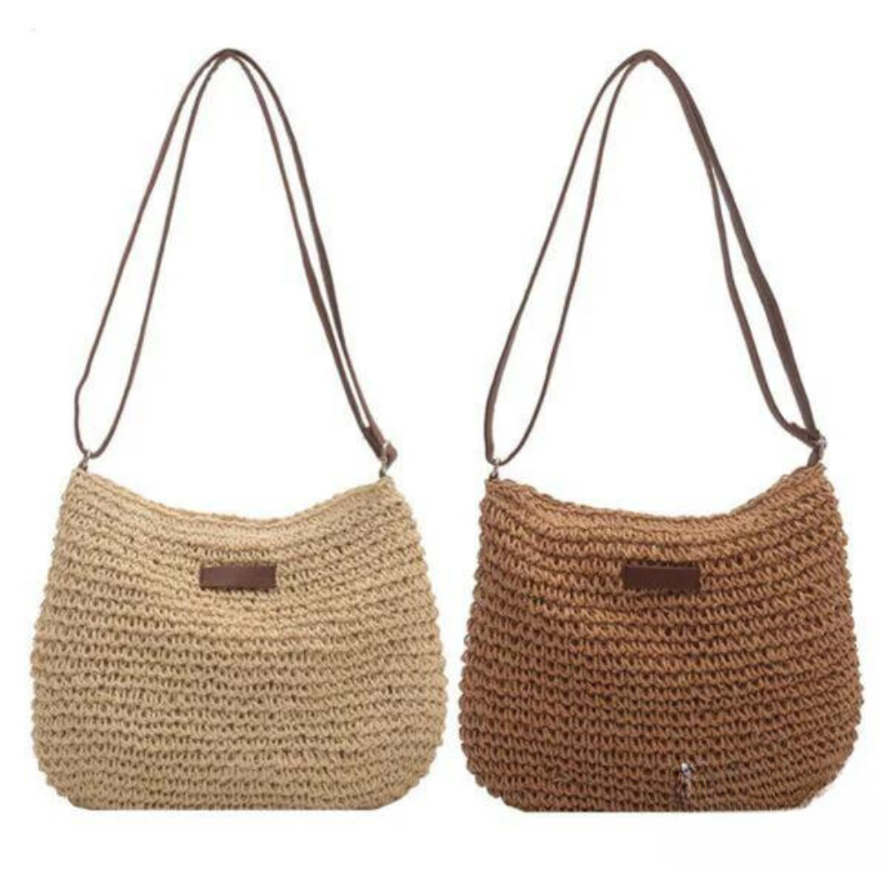 GRETI | Gevlochten crossbody tas van papyrus – stijlvol, compact en functioneel