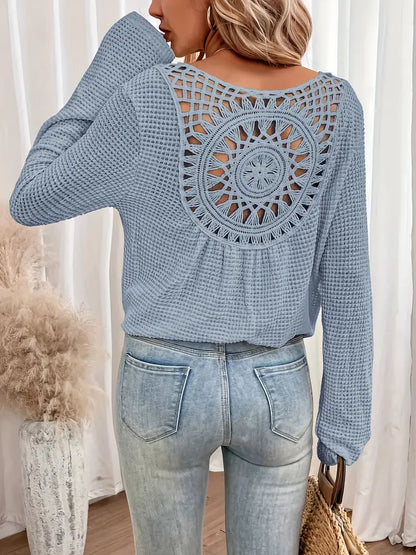 Style | Trendy Gebreide Trui met Rugdetail