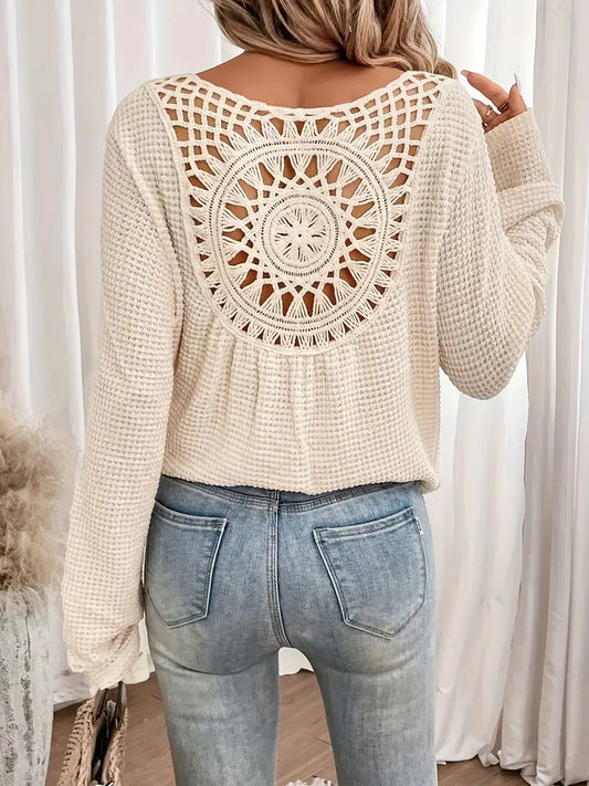 Style | Trendy Gebreide Trui met Rugdetail