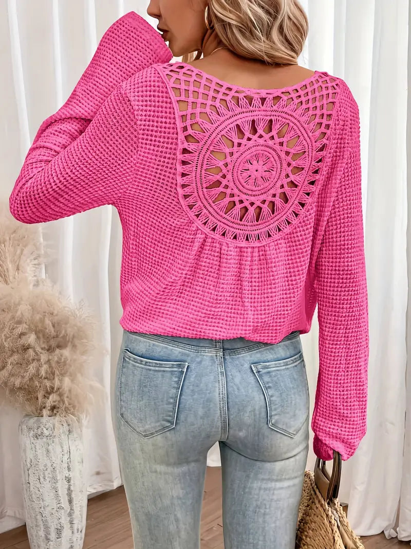 Style | Trendy Gebreide Trui met Rugdetail