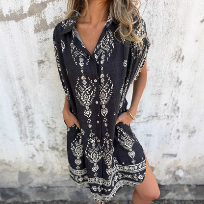 SILKE | Casual Loose-Fit Jurk met Korte Mouwen