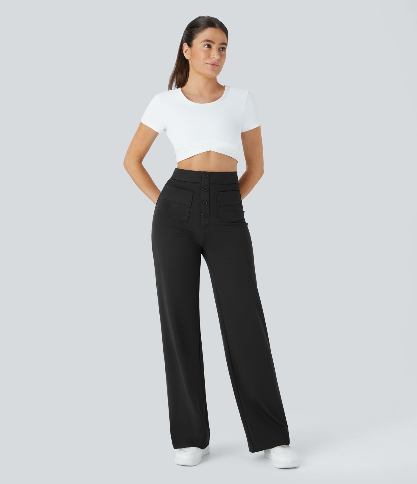 Jade | Elastische broek met hoge Taille