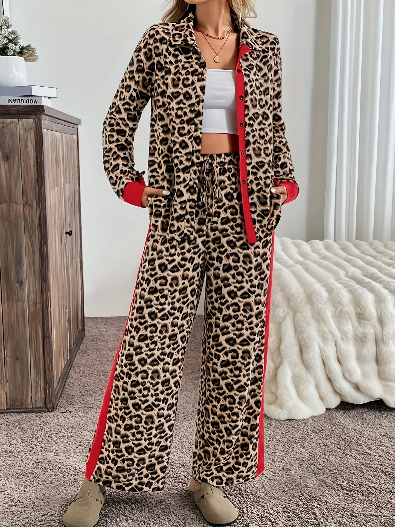 Livia | Chic leopard set met flair en comfort