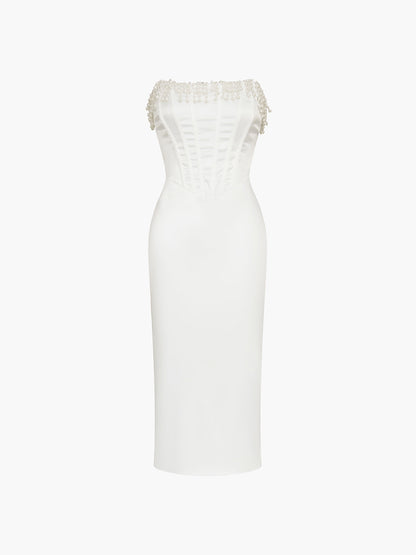 Olivia | Strapless Pearl Dress