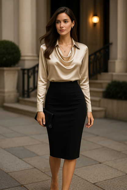 Catherine™ |  Satijnen Blouse