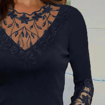 Ketty | V-Hals Kanten Blouse