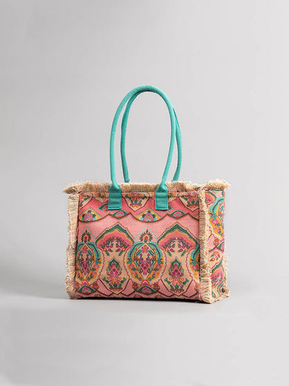 FINOU – Bedrukte Canvas Tas | Retro, Ruim & Kleurrijk