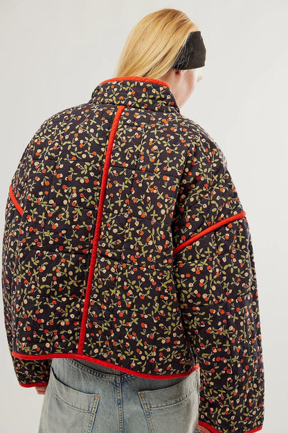 Katoenen bloemenprint jack