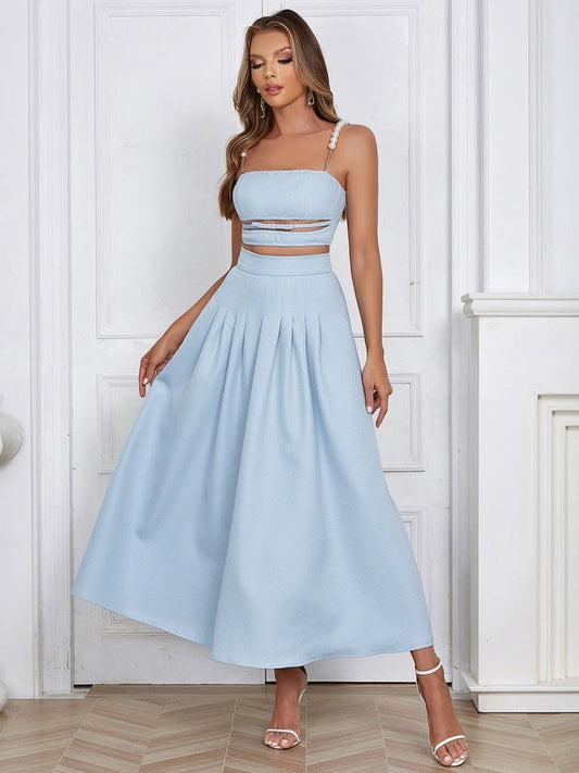 Halsy | Mouwloze Top & Lange Rok Set