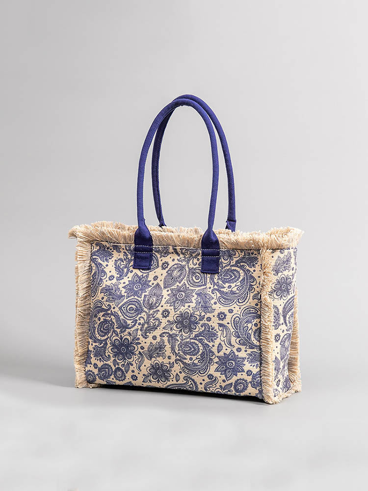 FINOU – Bedrukte Canvas Tas | Retro, Ruim & Kleurrijk